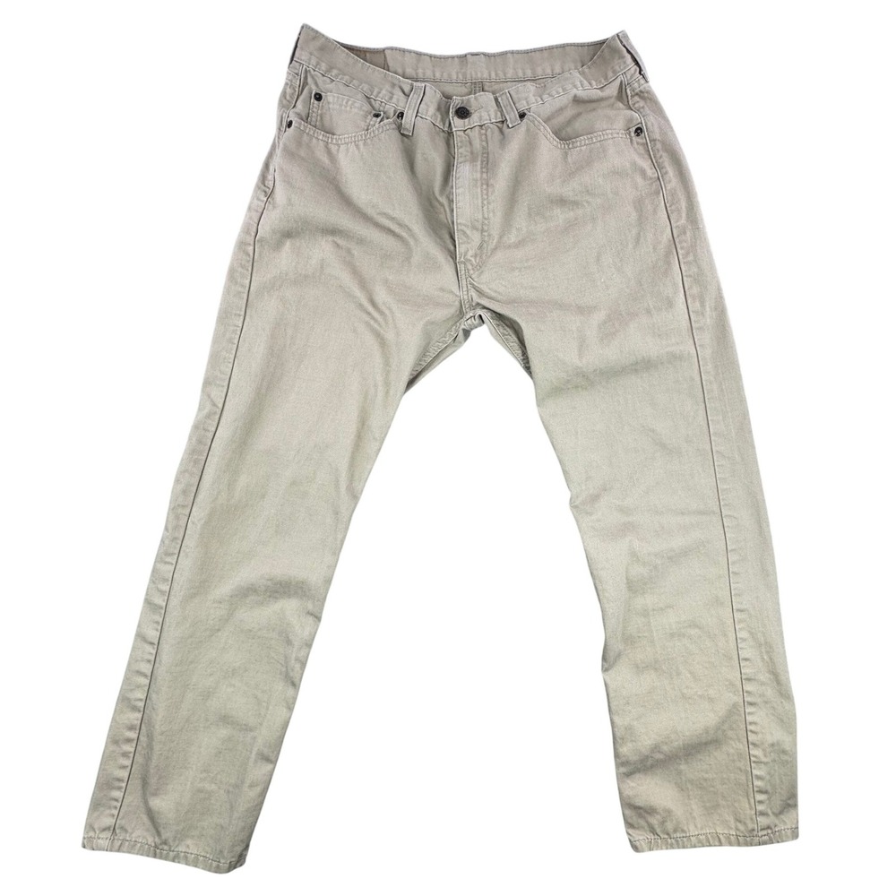Levis 505 Regular Jeans Mens 36x30 Tan Khaki Straight Leg‎ WaterLess 00505-0718